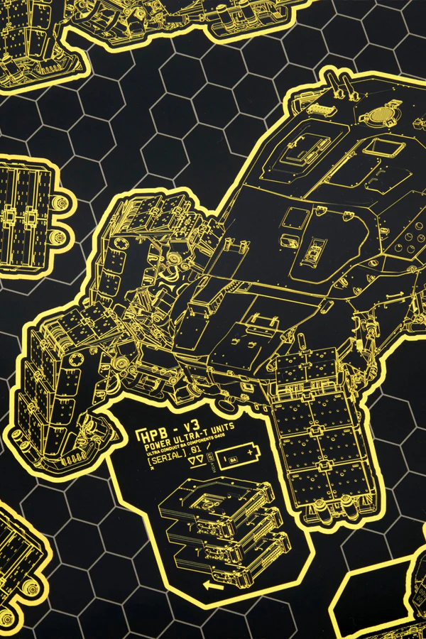 CYBERPUNK 2077 PHANTOM LIBERTY CHIMERA SCHEMATIC LITHOGRAPH - Image 4