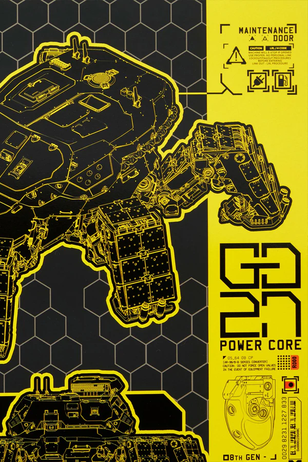 CYBERPUNK 2077 PHANTOM LIBERTY CHIMERA SCHEMATIC LITHOGRAPH - Image 5